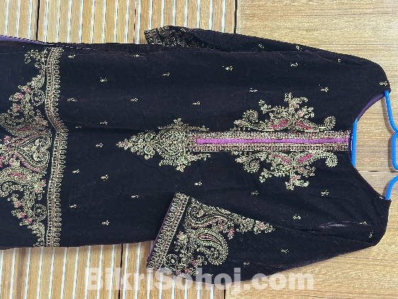 Chocolate Brown Velvet One Piece